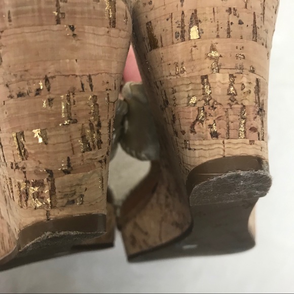 Jack Rogers Emilia Cork Wedge Sandal Matte Gold - Picture 15 of 16